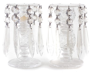 Lot 231 - Pair of glass lustres