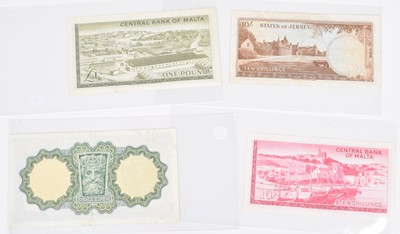Lot 35 - Selection of banknotes from Malta, Scotland and Ireland.