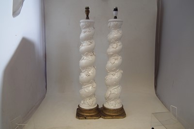 Lot 84 - Pair of Casa Pupo Solomonic column lamps