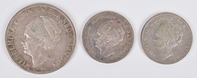 Lot 45 - Quantity of silver coins to include 1891 Victoria silver crown and three Dutch silver coins.