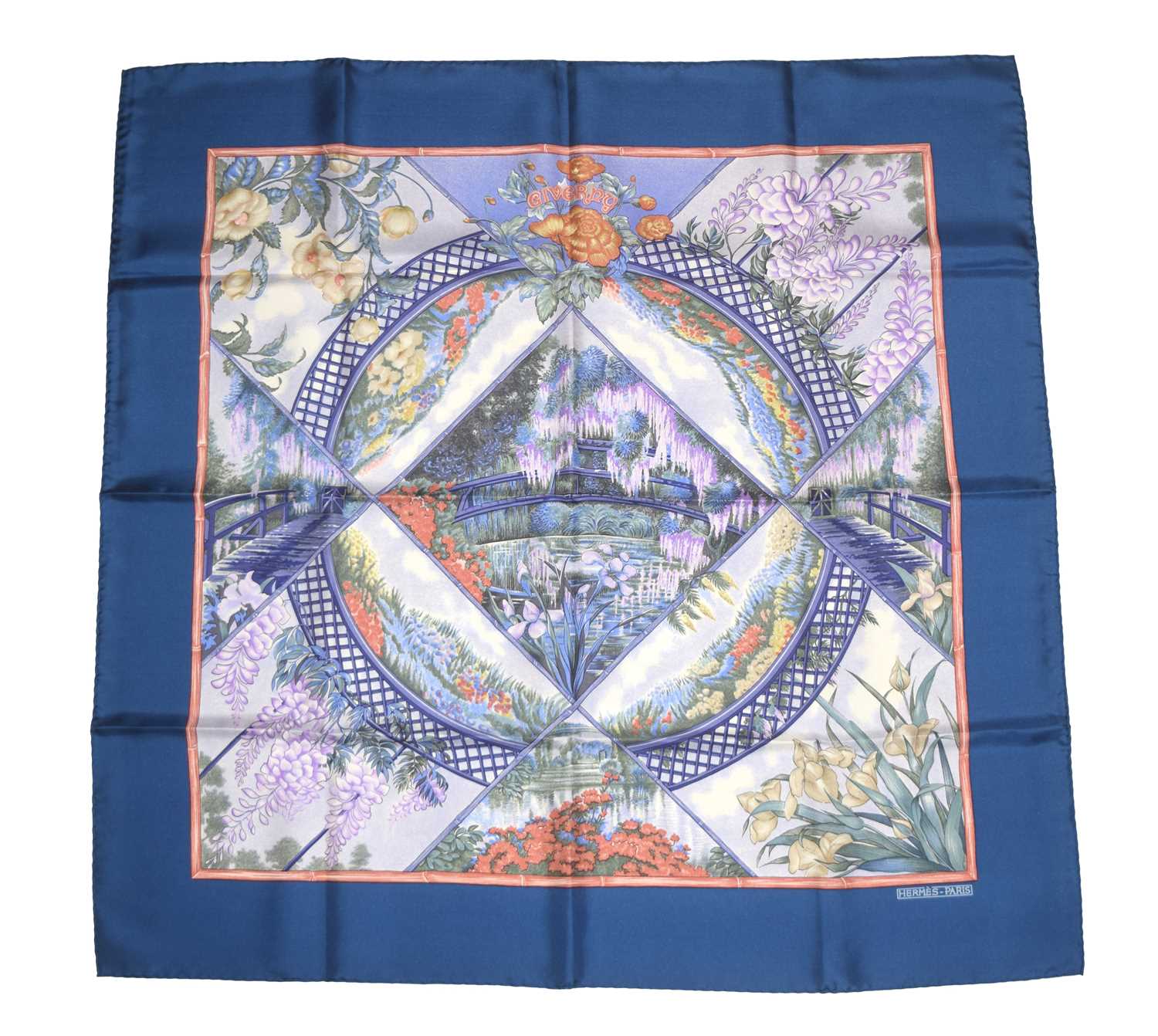 Lot 65 - A Hermès "Giverny" silk scarf by Laurence Bourthoumieux