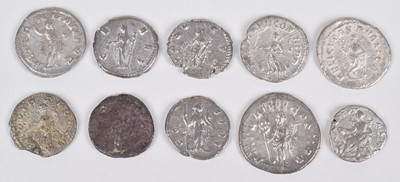 Lot 1 - Selection of Ancient Roman silver coins to include denarii and one Philip I antoninianus (16).
