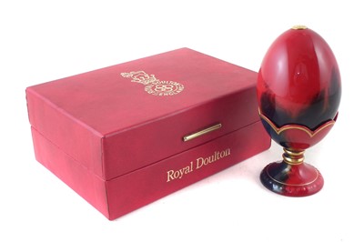 Lot 121 - Royal Doulton flambe egg and stand