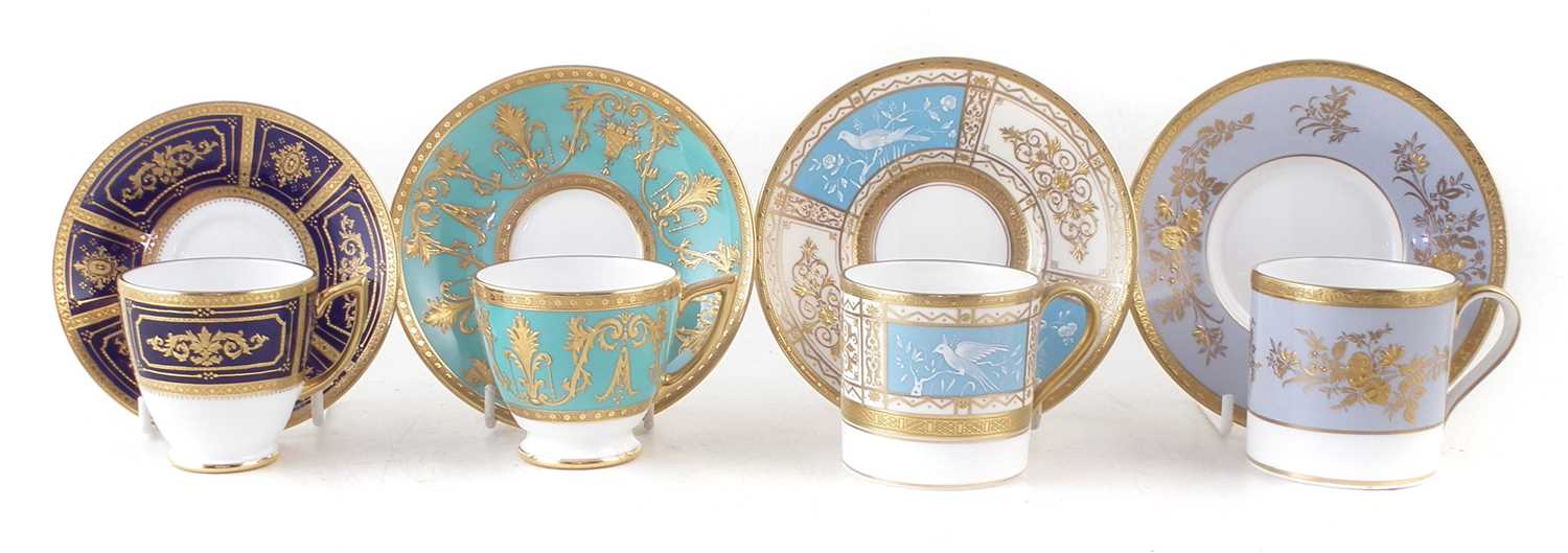 Lot 128 - Four Minton cabinet cups and saucers.