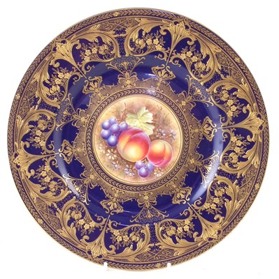 Lot 172 - Royal Worcester plate signed Leaman