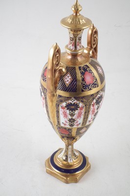 Lot 102 - Royal Crown Derby twin handled vase