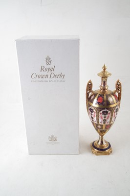 Lot 102 - Royal Crown Derby twin handled vase