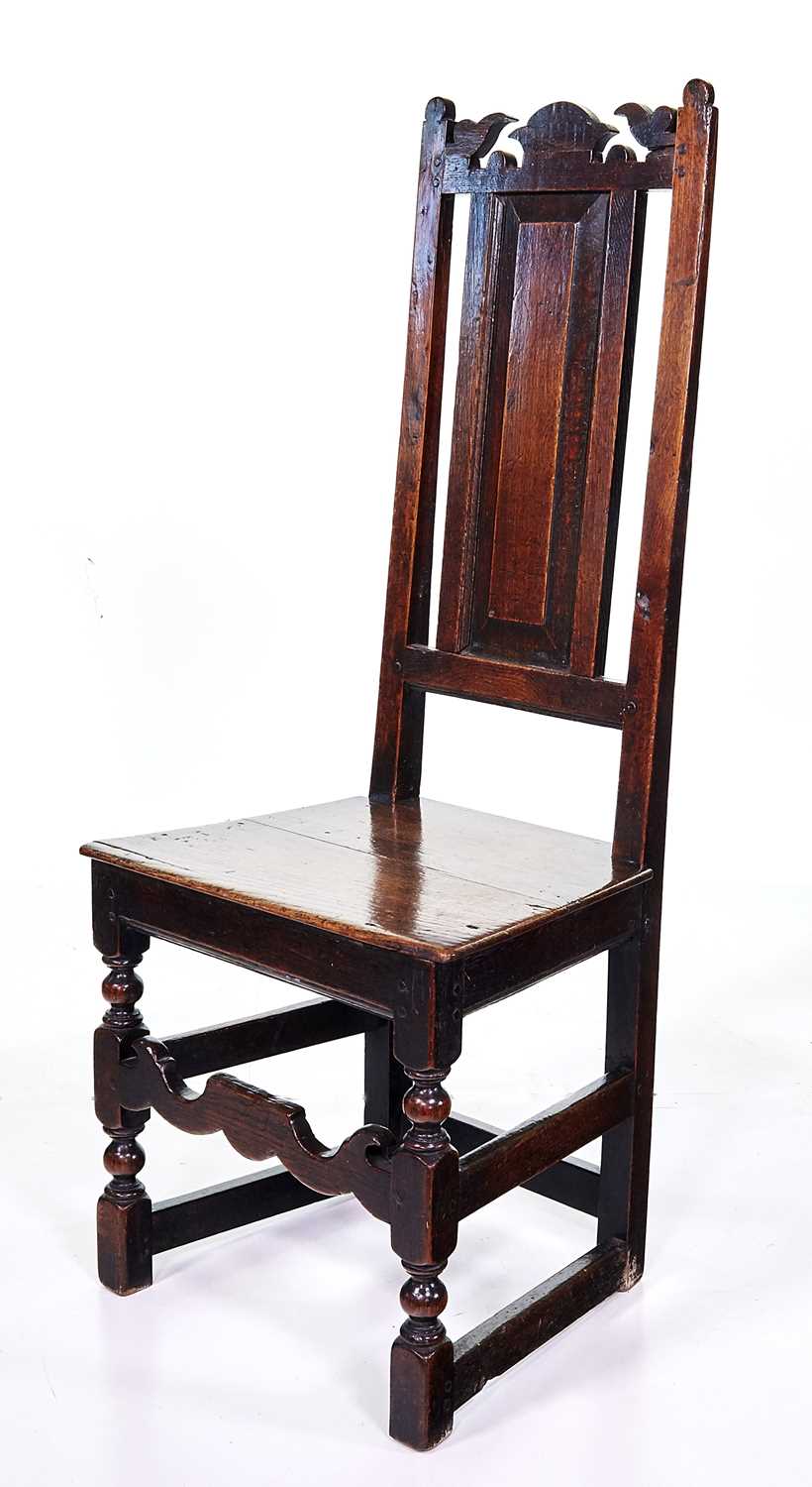 Lot 373 - 17th-century oak back stool