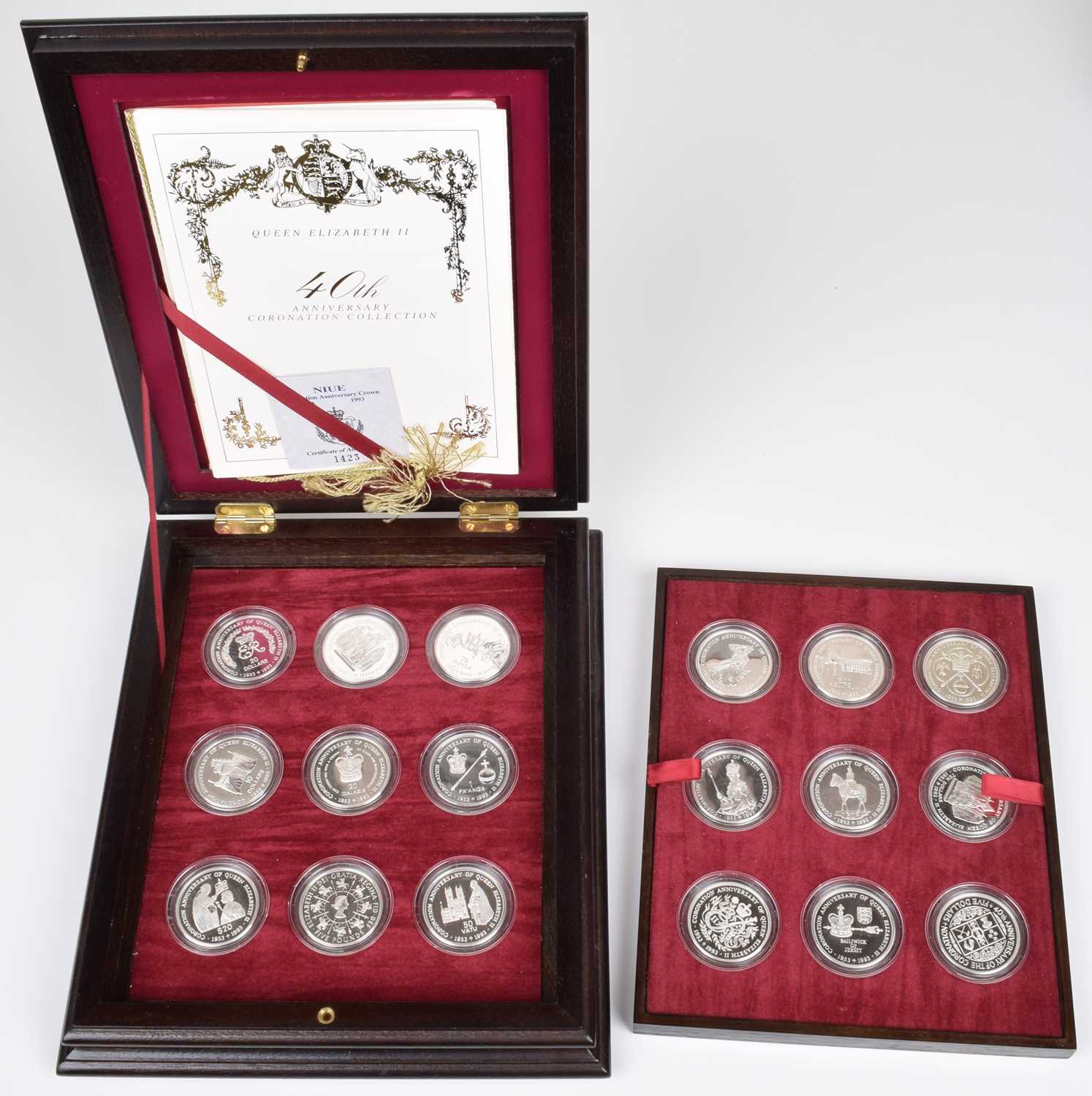 Lot 11 - A Royal Mint Queen Elizabeth II 40th Anniversary Coronation Silver Proof Crown Collection