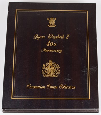 Lot 11 - A Royal Mint Queen Elizabeth II 40th Anniversary Coronation Silver Proof Crown Collection