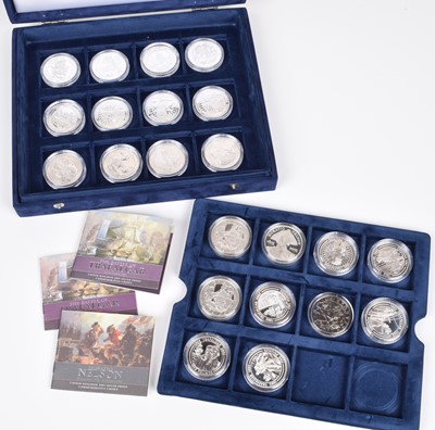 Lot 15 - Cased set of silver proof 2005 Trafalgar Commemorative coins (22).