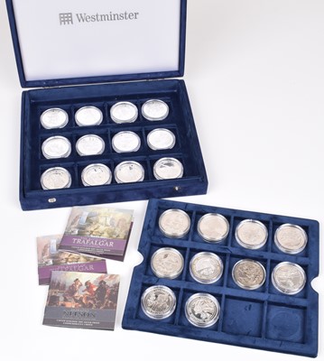 Lot 15 - Cased set of silver proof 2005 Trafalgar Commemorative coins (22).