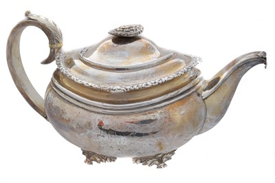 Lot 167 - A George IV silver teapot