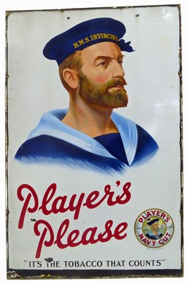 Lot 46 - A large 'Players Please' enamelled sign