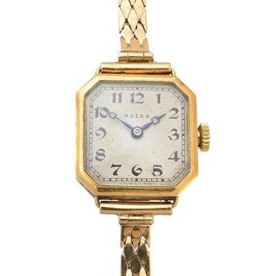 Lot 281 - An early 20th century 18ct gold Rolex watch