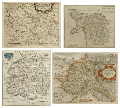 Lot 62 - Four antique maps to include North Wales, Shropshire and Denbighshire (4).