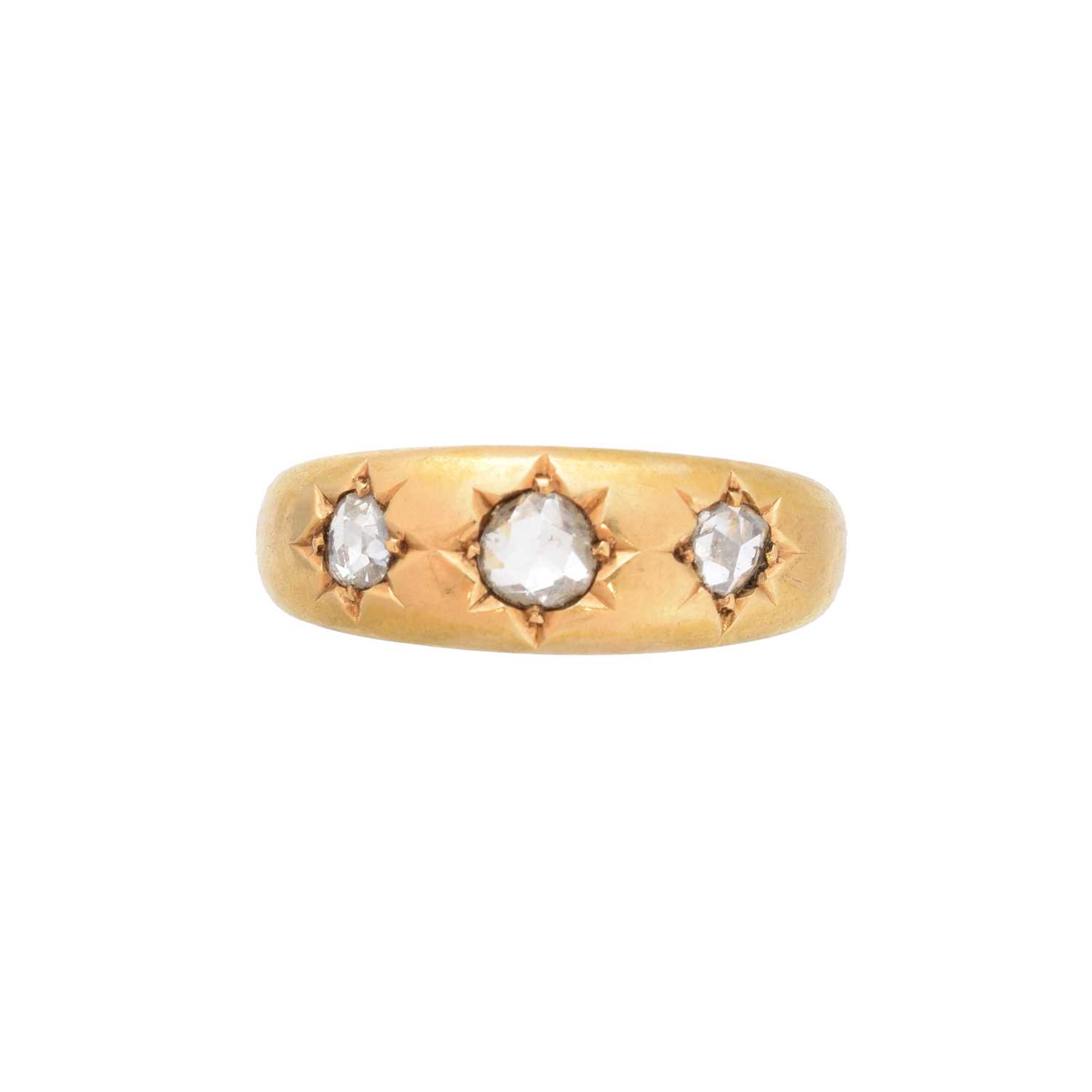 Lot 200 - A late Victorian 18ct gold diamond three stone ring