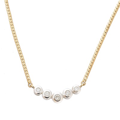 Lot 68 - A 9ct gold diamond necklace