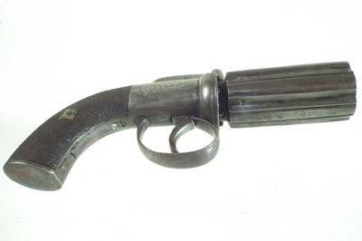 Lot 12 - Percussion pepperpot pistol
