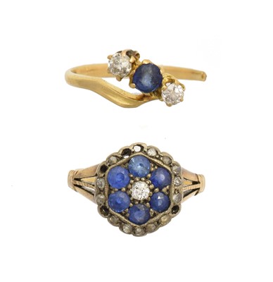 Lot 189 - Two sapphire and diamond rings