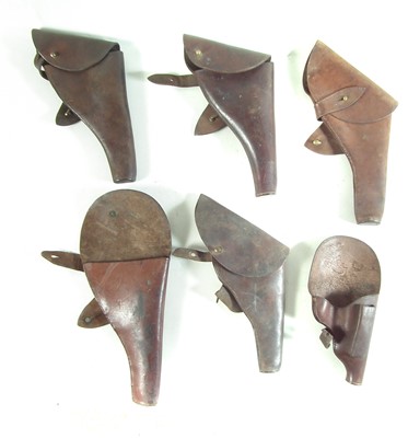 Lot 262 - Six various leather pistol holsters