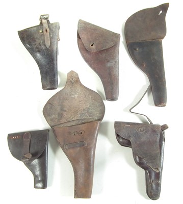 Lot 264 - Six various leather pistol holsters