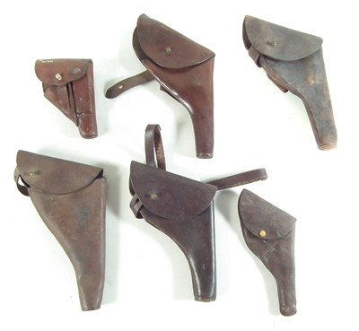 Lot 265 - Six various leather pistol holsters
