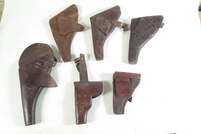 Lot 266 - Six various leather pistol holsters