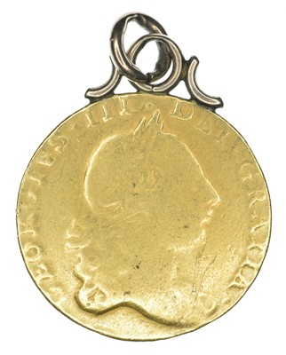 Lot 45 - King George III, Guinea, 1764, pendant, mounted, rare.