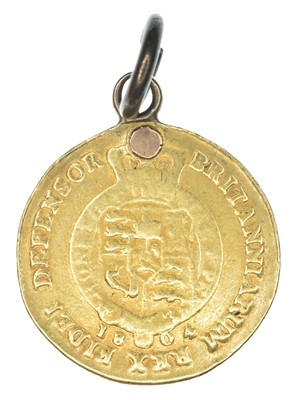 Lot 51 - King George III, Half-Guinea, 1804, pendant mounted and plugged.