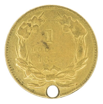 Lot 94 - USA, One Dollar, 1856, gold pierced coin.