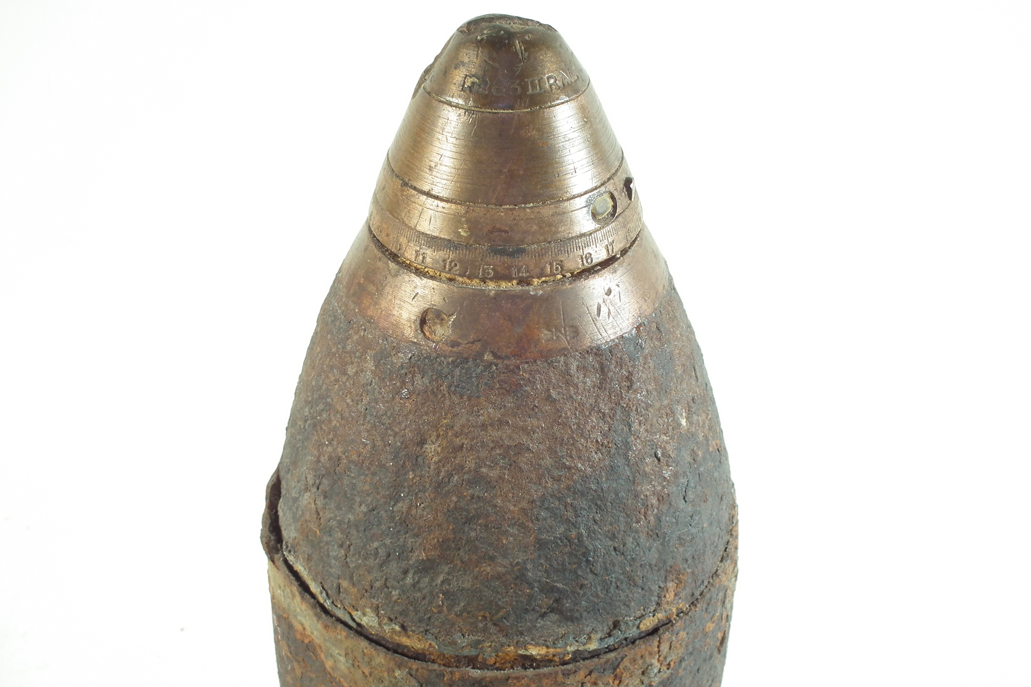 Wwi Shell Head Lot 315 - British WWI 60Lb MkI shrapnel shell head,