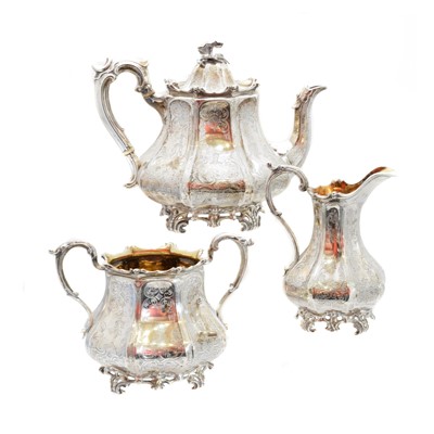 Lot 133 - A Victorian silver three-piece tea set
