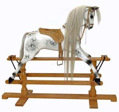 Lot 45 - Modern white painted and dappled rocking horse