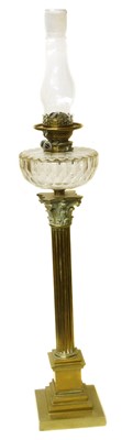 Lot 334 - A Victorian brass oil lamp