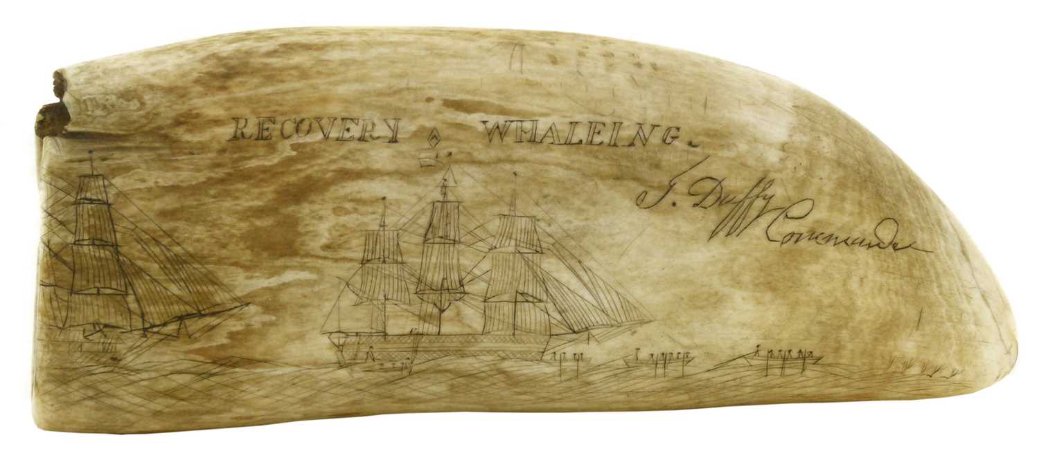 Lot 350 - 19th-century Scrimshaw whale tooth