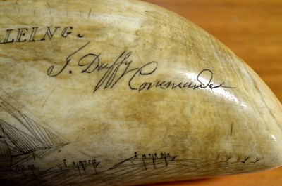 Lot 350 - 19th-century Scrimshaw whale tooth