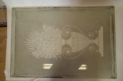 Lot 145 - Glass frosted panel with Urn Design