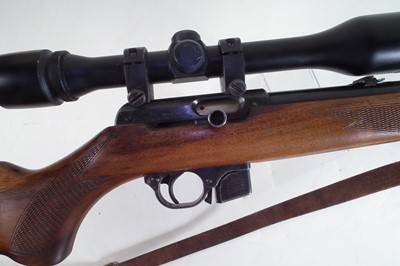 Lot 69 - CZ Semi Auto .22lr rifle with scope and moderator