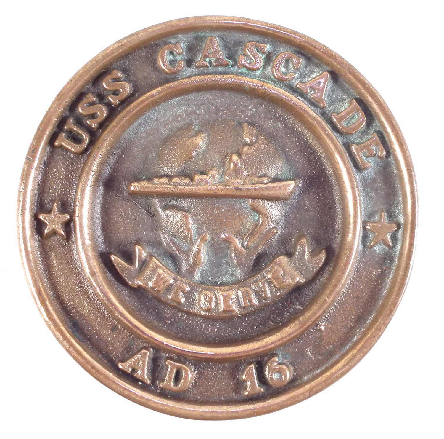 Lot 190 - USS Cascade bronze ships plaque