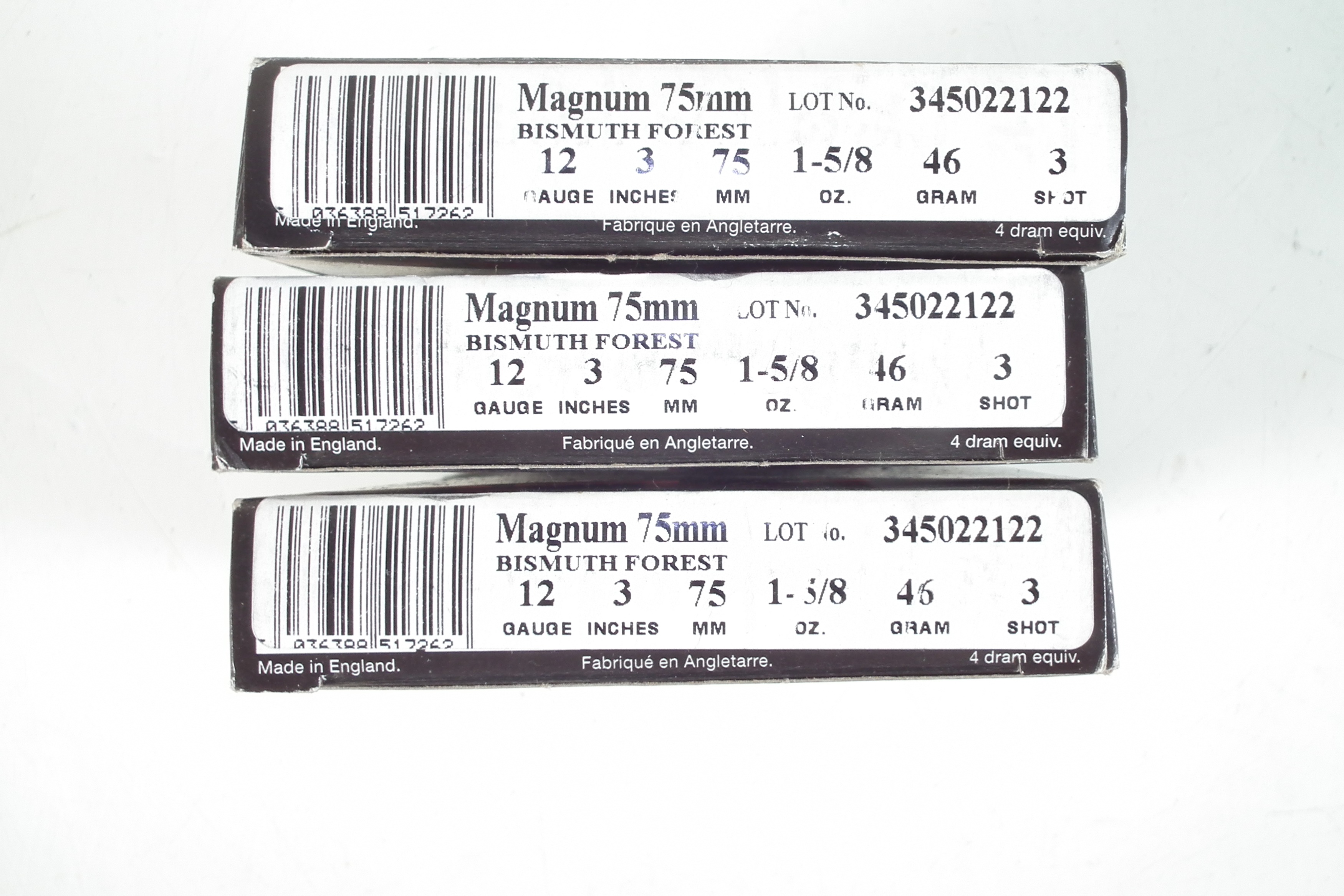 Lot 204 30 Eley 12 bore 75mm Bismuth cartridges