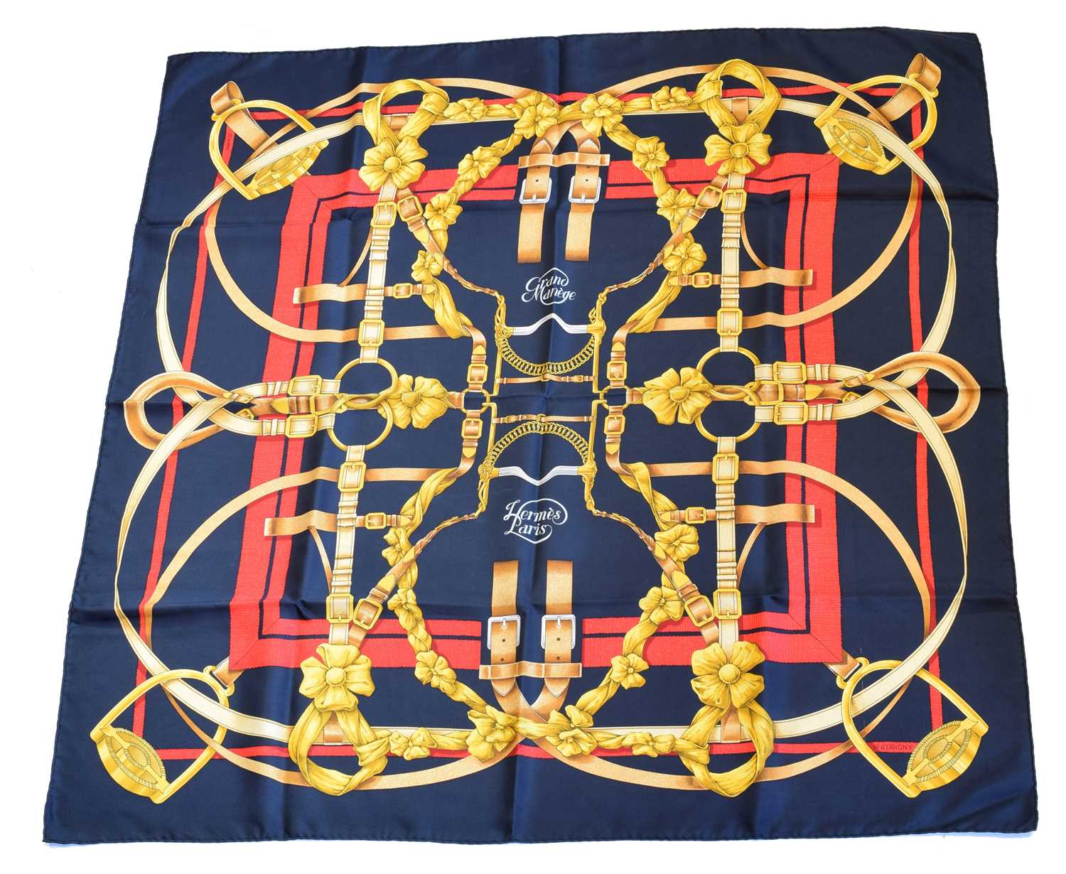 Lot 95 - A Hermès "Grand Manege" silk scarf by Henri d'Origny
