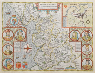 Lot 63 - John Speed, Map of Lancashire and two others (3).