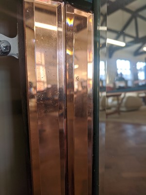 Lot 216 - Amber tinted rectangular bevelled wall mirror