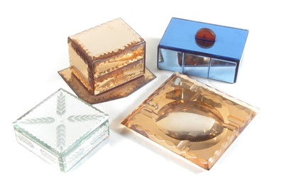 Lot 79 - Three Deco design mirrored trinket boxes
