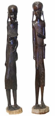 Lot 49 - Two 20th century hardwood African figures.