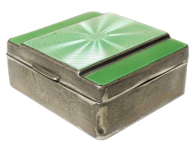 Lot 51 - An early 20th century silver and enamel cigarette box