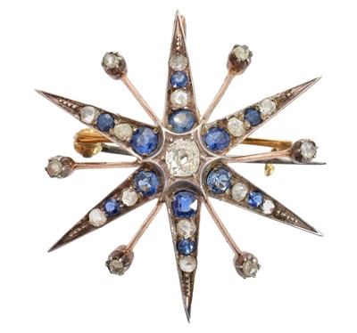 Lot 34 - An early 20th century sapphire and diamond brooch