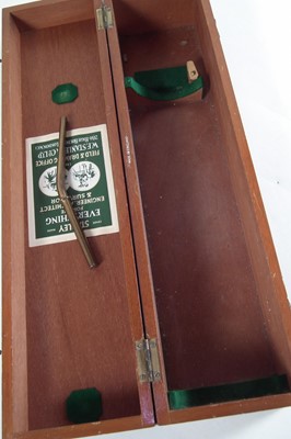 Lot 108 - Fuller's spiral slide rule calculator by W.F. Stanley in original mahogany box with paper label