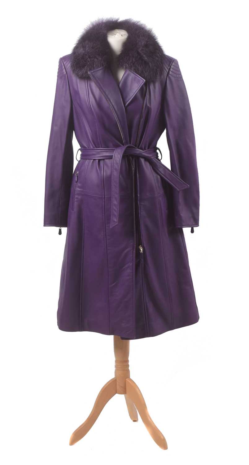 Lot 54 - A leather coat by Escada